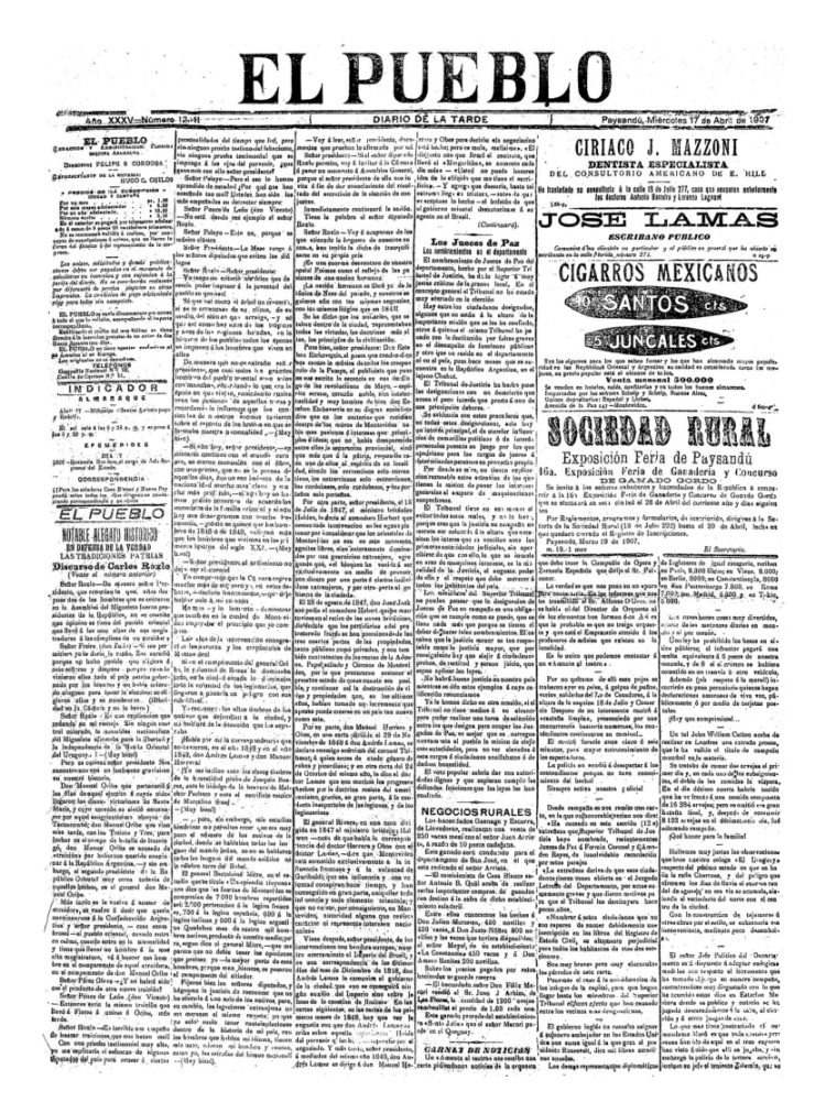 EL PUEBLO del 17/04/1907